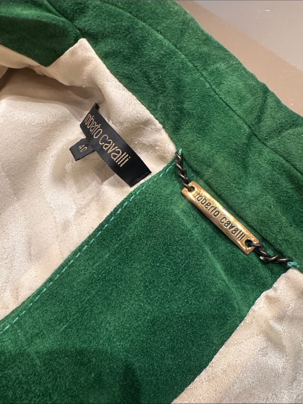 Roberto Cavalli Archival Runway Emerald Green Suede Studded Mermaid Jacket - Picture 16 of 17